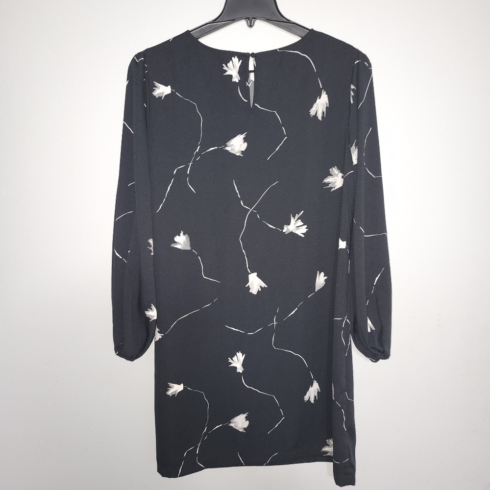 A new day women's black floral dress size large long sleeve - Picture 3 of 7